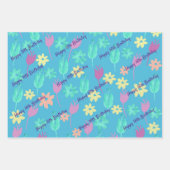 Personalisiert Happy Birthday Wrapping Paper Geschenkpapier Set (Vorderseite)