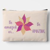 Personalisiert Happy Blume Accessory Pouch Zubehörtasche (Vorderseite)