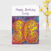 Personalisiert Happy Butterfly Geburtstagkarte Karte (Gelbe Blume)