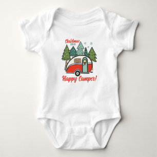 Personalisiert Happy Camper Weihnachten Baby Strampler