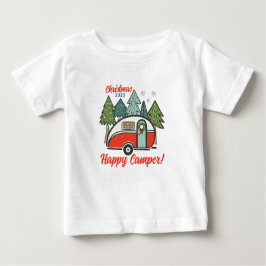 Personalisiert Happy Camper Weihnachten Baby T-shirt