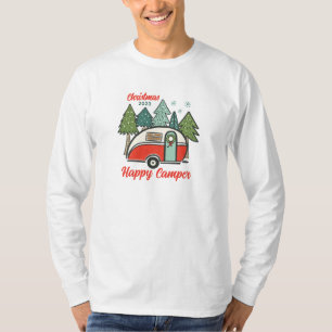 Personalisiert Happy Camper Weihnachten T-Shirt
