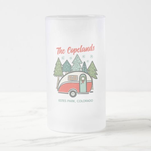 Personalisiert Happy Campers Mattglas Bierglas (Mittel)