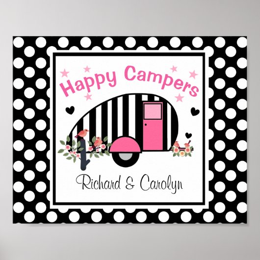 Personalisiert Happy Campers Poster (Vorne)