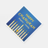 Personalisiert Happy Chanukah Menorah Serviette (Ecke)