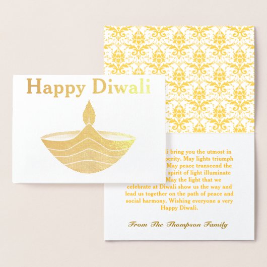 Personalisiert Happy Diwali Gold Folienkarte (Anzeige)