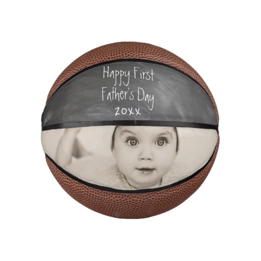 Personalisiert Happy First Vathers Day Mini Basketball (Vorderseite)