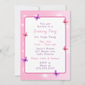 Personalisiert Happy Geburtstag | Hübsche Asienfra Einladung (Rückseite)