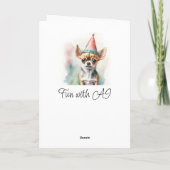 Personalisiert Happy Geburtstag | Niedlich Chihuah Karte (Rückseite)