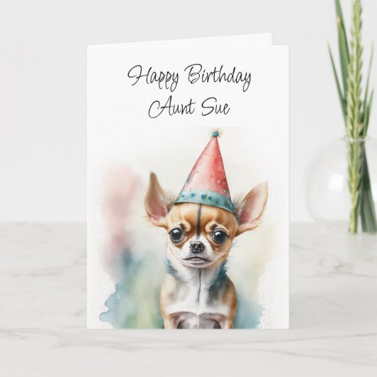 Personalisiert Happy Geburtstag | Niedlich Chihuah Karte (Vorderseite)