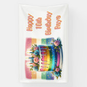 Personalisiert Happy Geburtstag | Rainbow Cake Banner (Vertikal)