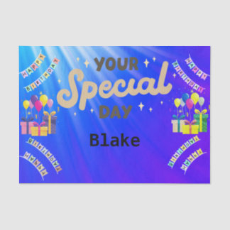 personalisiert Happy Geburtstag Seidenpapier