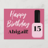 Personalisiert Happy Geburtstag Trend Pink Nail Po Postkarte (Vorderseite)