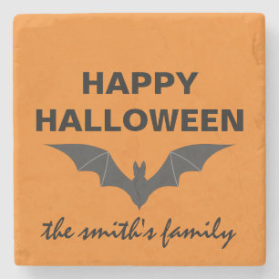 Personalisiert Happy Halloween Bat Steinuntersetzer