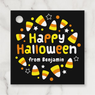 Personalisiert Happy Halloween Candy Corn Gift Tag Geschenkanhänger