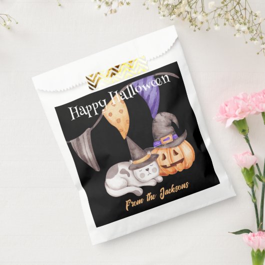 Personalisiert Happy Halloween | CAT & PUMPKIN Geschenktütchen (Versiegelt)