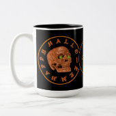 Personalisiert Happy Halloween Glitzer Skull Tasse (Links)