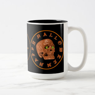 Personalisiert Happy Halloween Glitzer Skull Tasse