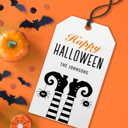 Personalisiert Happy Halloween Hexenfilet White Geschenkanhänger