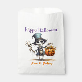 Personalisiert Happy Halloween | SKELETON & HAT Geschenktütchen