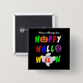 Personalisiert Happy Halloween Spaß Button (Vorne & Hinten)