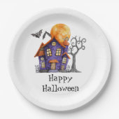 Personalisiert Happy Halloween Spuk House Party Pappteller (Vorderseite)