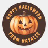 Personalisiert Happy Halloween Sticker (Vorderseite)