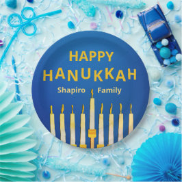 Personalisiert Happy Hanukkah! Menorah Pappteller