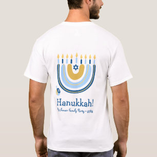 Personalisiert Happy Hanukkah Menorah Rainbow T-Shirt