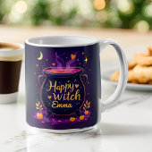 Personalisiert Happy Hexe Halloween Cauldron Kaffeetasse