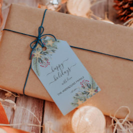 Personalisiert Happy Holidays Aquarell Geschenkanhänger