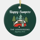 Personalisiert Happy Holidays Camper Keramik Ornament (Vorne)