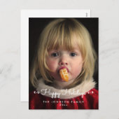 Personalisiert Happy Holidays Foto Postkarten (Vorne/Hinten)