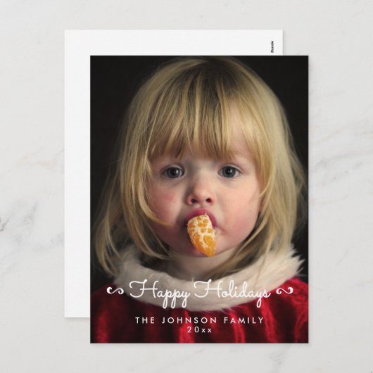 Personalisiert Happy Holidays Foto Postkarten (Vorne/Hinten)