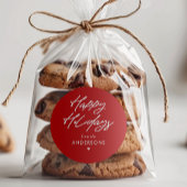 Personalisiert Happy Holidays Handgeschriebenes Sk Runder Aufkleber