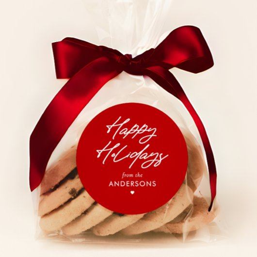 Personalisiert Happy Holidays Handgeschriebenes Sk Runder Aufkleber