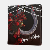 Personalisiert Happy Holidays Horseshoe Weihnachte Keramikornament (Links)