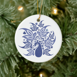 Personalisiert Happy Holidays Peacock Keramik Ornament