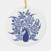 Personalisiert Happy Holidays Peacock Keramik Ornament (Vorne)