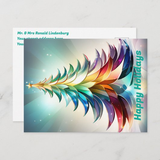 Personalisiert Happy Holidays Postcard. Christmas Postkarte (Vorne/Hinten)