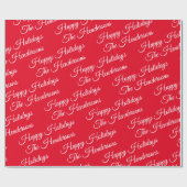 Personalisiert Happy Holidays red Geschenkpapier (Flach)