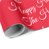 Personalisiert Happy Holidays red Geschenkpapier (Rolleneckpunkt)
