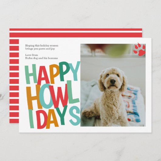 Personalisiert Happy Howlidays Dog Weihnachten (Vorne/Hinten)
