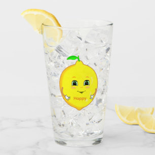 Personalisiert Happy Lemon & Star Glas