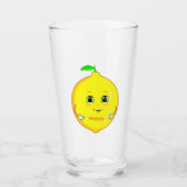 Personalisiert Happy Lemon & Star Glas (Vorderseite)