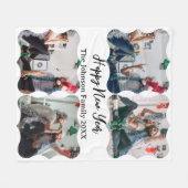 Personalisiert Happy New Year Script 4 Collage Fot Fleecedecke (Vorderseite (Horizontal))