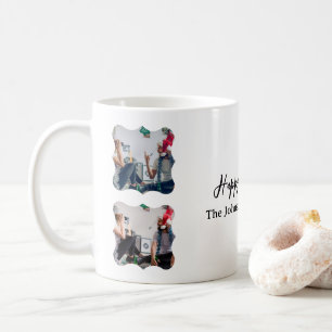 Personalisiert Happy New Year Script 4 Collage Fot Kaffeetasse