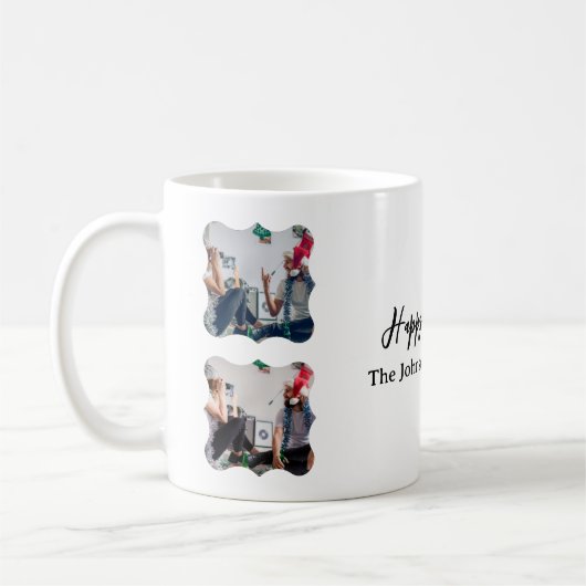 Personalisiert Happy New Year Script 4 Collage Fot Kaffeetasse (Links)