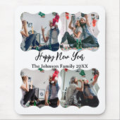 Personalisiert Happy New Year Script 4 Collage Fot Mousepad (Vorne)