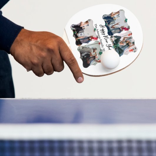 Personalisiert Happy New Year Script 4 Collage Fot Tischtennis Schläger (InSitu)